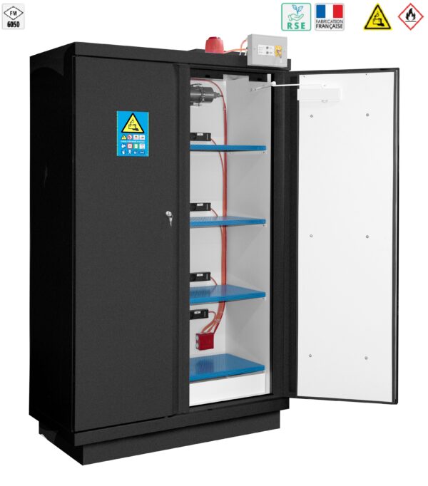 Armoire de sécurité pour le stockage de batteries au lithium TRIONYX - EN 14470-1