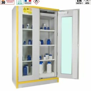 Armoire de sécurité 30 min pour produits inflammables avec portes vitrées TRIONYX - EN 14470-1